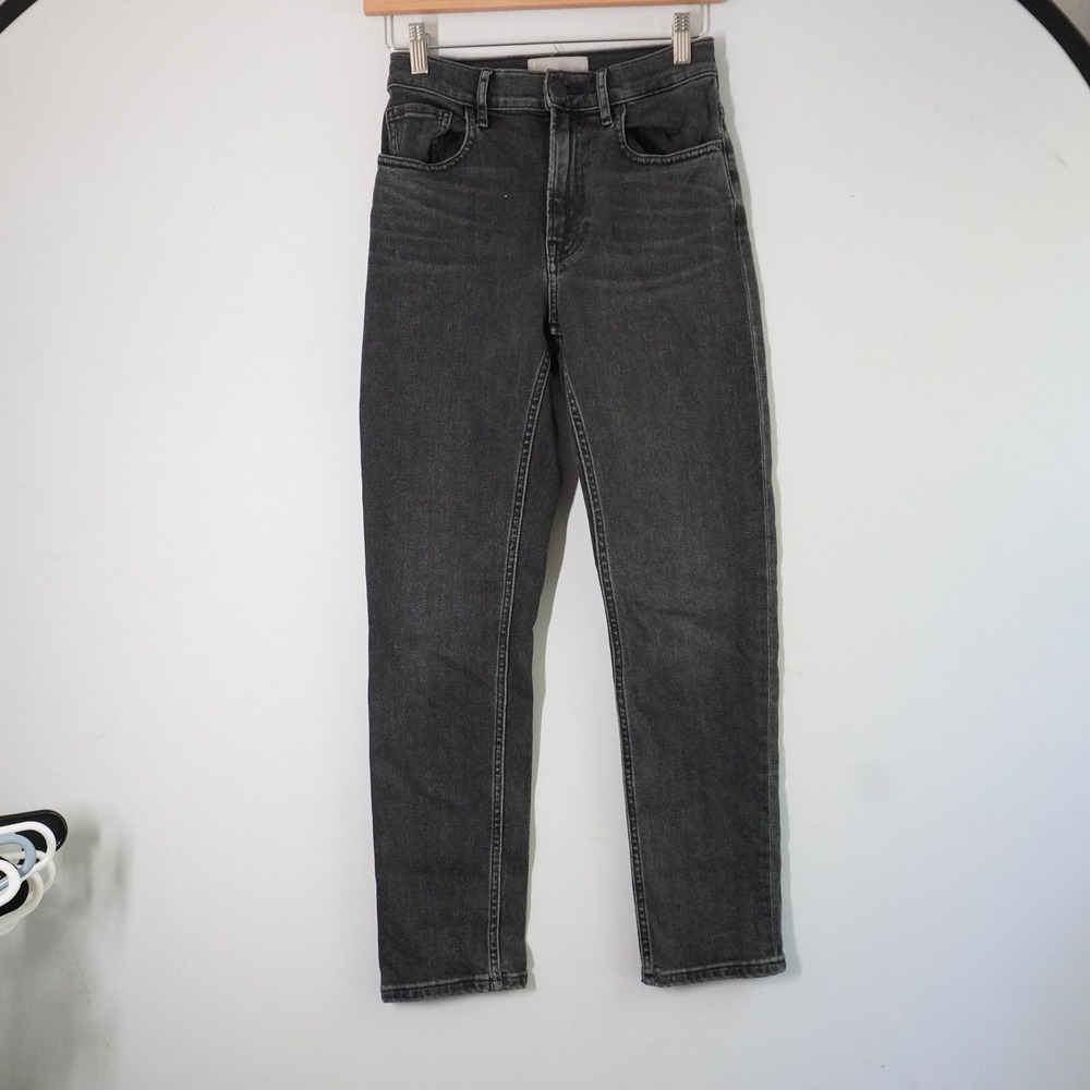 Everlane Cheeky Jean High Rise Straight Leg Denim Black Wash Womens Size 25